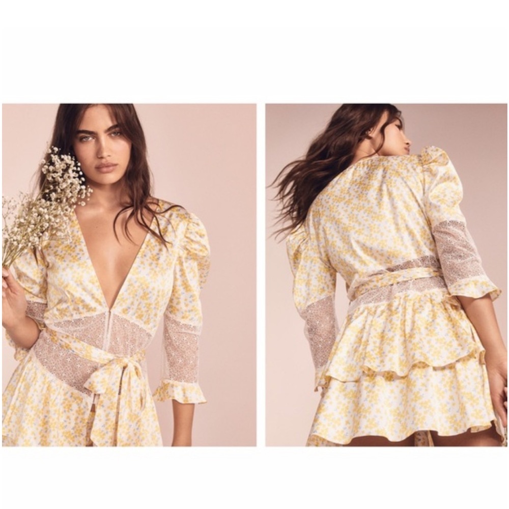 For love & lemons x Victoria’s Secret yellow floral dress